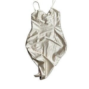 Zya Venus Romantica Cream Satin Mini Slip Dress